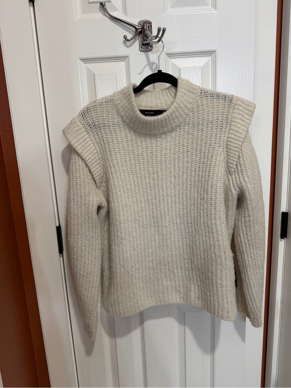 Vero Moda Cream Ribbed Turtleneck Sweater